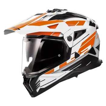 Helma na motorku Enduro helma na motorku LS2 MX702 PIONEER II NAMIB White Orange