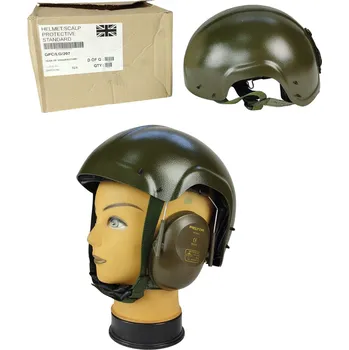 Pracovní přilba ARMÁDNÍ ORIGINÁL UK VELKÁ BRITÁNIE Helma ochranná přilba se sluchátky Peltor® HELMET SCALP PROTECTIVE Velká Británie originál