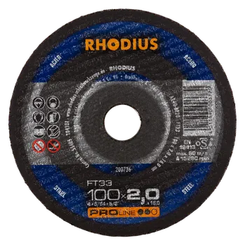 Řezný kotouč RHODIUS Ruční řezný kotouč FT33 100 x 2,0 x 16,00 PROline