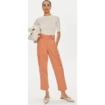 Dámské kalhoty TWINSET Kalhoty z materiálu 241TT2052 Oranžová Loose Fit 40
