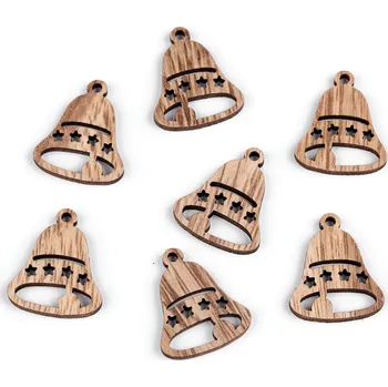 Vánoční ozdoba Dřevěná vločka, hvězda, zvonek