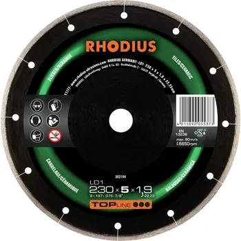 Řezný kotouč RHODIUS Diamantový řezný kotouč LD1 230 x 5,0 x 1,9 x 22,23 TOPline