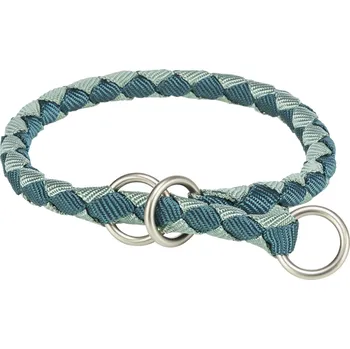 Pro psa Obojek CAVO kulatý polostahovací, S-M: 35-41 cm/ø 12 mm, petrolejová/šalvějová