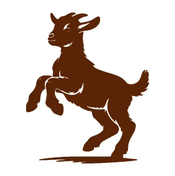 Samolepící dekorace Kůzle 001 levá mladý kozlík (15 - hnědá) SAMOLEPKA NA AUTO, NÁLEPKA, FÓLIE, POLEP, TUNING, VLASTNÍ TEXT, TISK, AUTOSAMOLEPKY.cz, POLEPY, OBRÁZEK, LOGO, 3D STICKERS