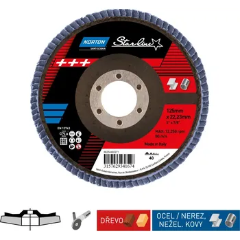 Lamelový kotouč NORTON Starline 125 x 22,23 mm - zrno 60 66254492272