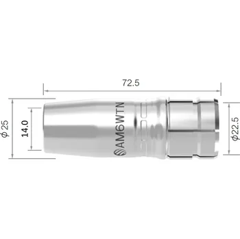 Příslušenství ke svářečce ARC TORCHOLOGY Plynová hubice ARC M6W - silně kónická - délka 72,5 mm AM6WTN