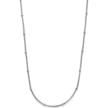 Náhrdelník Proplétaný náhrdelník s korálky Gianluca Délka: 42 cm, Barva kovu: Bílé zlato