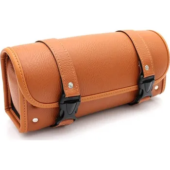 Zavazadlo na motocykl Kožená rolka retro hnědá, 31x10cm