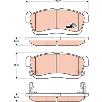Brzdová destička Sada brzdových destiček, kotoučová brzda TRW GDB3430