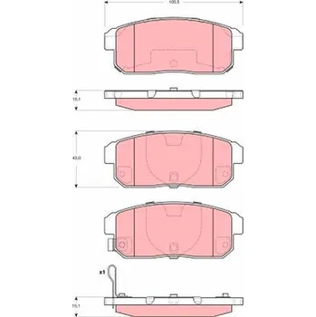 Brzdová destička Sada brzdových destiček, kotoučová brzda TRW GDB3357