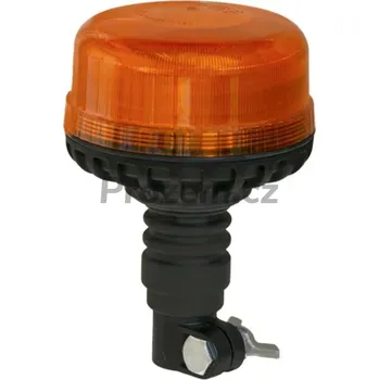Maják LED odpružený oranžový výstražný maják pro nástrčnou trubku, 12 V/24 V, 17 W, Ø 115 x 179 mm, EMC, 3 funkce blikání