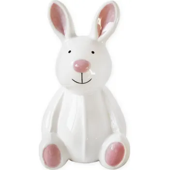 Pokladnička Zajíc pokladnička keramika 17,7cm bílá