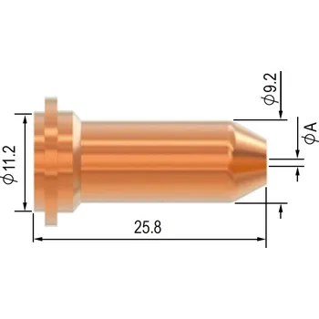Příslušenství ke svářečce PARKER TORCHOLOGY Dýza SCP 40/60, PT-60, HS-60 - 0,8 mm (30 A) - dlouhá - řezání s odstupem 5065
