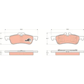 Brzdová destička Sada brzdových destiček, kotoučová brzda TRW GDB1561