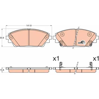 Brzdová destička Sada brzdových destiček, kotoučová brzda TRW GDB3592