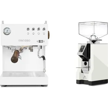 Kávovar Ascaso Steel DUO PID, White&Wood + Eureka Mignon Bravo, CR white