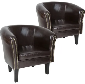 Křeslo Miadomodo Chesterfield 2x 58 x 71 x 70 cm hnědé