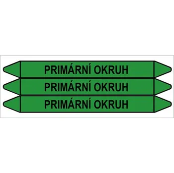 samolepka Značení potrubí, primární okruh,3 ks, 355 × 37 mm