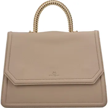 Kabelka Elegantní dámská koženková kabelka se zlatou rukojetí Anabela, tmavě béžová