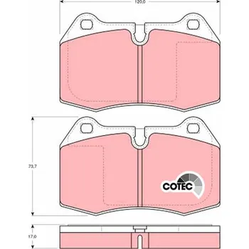Brzdová destička Sada brzdových destiček, kotoučová brzda TRW GDB1269
