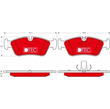 Brzdová destička Sada brzdových destiček, kotoučová brzda TRW GDB1348DTE