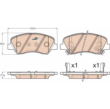 Brzdová destička Sada brzdových destiček, kotoučová brzda TRW GDB3548