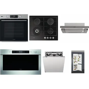 Set domácích spotřebičů WHIRLPOOL OMSK58HU1SX + WHIRLPOOL GOFL 629/NB + WHIRLPOOL AKR 5390/1 IX + WHIRLPOOL AMW 439 IX + WHIRLPOOL WIO 3O540 PELG + WHIRLPOOL ART 66112