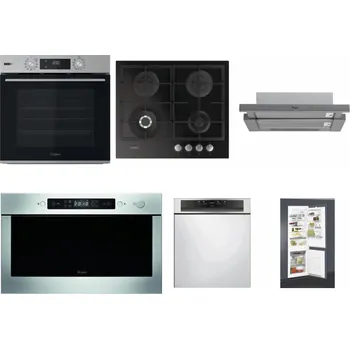 Set domácích spotřebičů WHIRLPOOL OMSK58HU1SX + WHIRLPOOL GOFL 629/NB + WHIRLPOOL AKR 749/1 IX + WHIRLPOOL AMW 439 IX + WHIRLPOOL WBC 3C34 PF X + WHIRLPOOL ART 65031