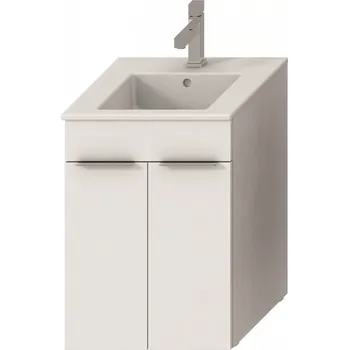 Koupelnový nábytek Jika Cube skříňka s 2 dveřmi s umývátkem 45 cm bílá, úchytky antracit