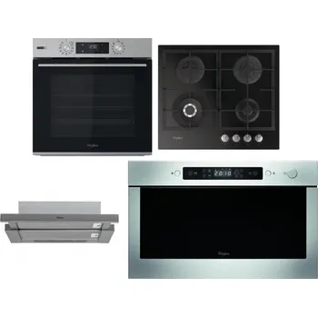 Set domácích spotřebičů WHIRLPOOL OMSK58HU1SX + WHIRLPOOL GOFL 629/NB + WHIRLPOOL AKR 749/1 IX + WHIRLPOOL AMW 439 IX