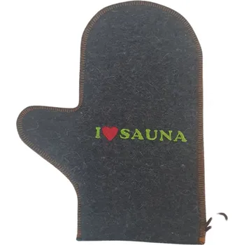 Rukavice do sauny s výšivkou, plsť Oranžová