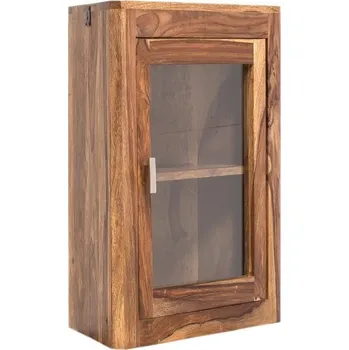 Koupelnový nábytek Rohová nástěnná skříňka do koupelny z palisandru Kao