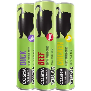 Pamlsek pro psa 70g Cosma Snackies - 3 druhy (kuřecí, kachní, hovězí)