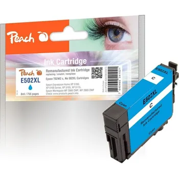 Inkoustová náplň Peach Epson 502XL, T02W2, 755 stran - azurová