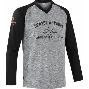 cyklistický dres Sensor Cyklo Charger Pánský dres volný dlouhý rukáv šedá/černá XL