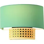 ACA Lighting nástěnné svítidlo 1XE14 NISYROS mentolová + ratan 25X18X13CM TF20831WG