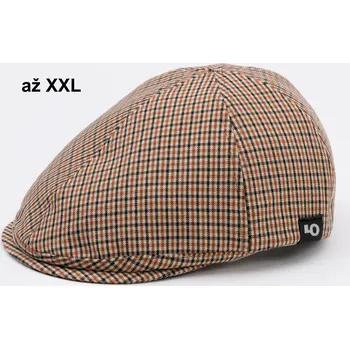 Čepice Bekovka Mellor Glamis – béžovo-černo-rezavé káro 33723 (až XXL) XXL (obvod 64 cm)