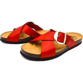 Dámské pantofle Dámské kožené pantofle 565288 VAQUETILLA ROJO Plakton červená Barva: rojo, Velikost: 38