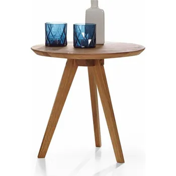 Hi-Fi stolek Kulatý odkládací stolek z masivního divokého dubu Wendy 50x50