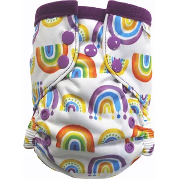 Plenkové kalhoty Breberky Kapsová plenka (S), bez křidélek - Duha PAT