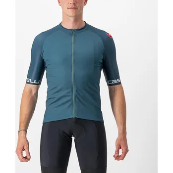 cyklistický dres Dres Castelli Entrata VI Deep teal/quetzal green-silver gray Podkarta: 3XL