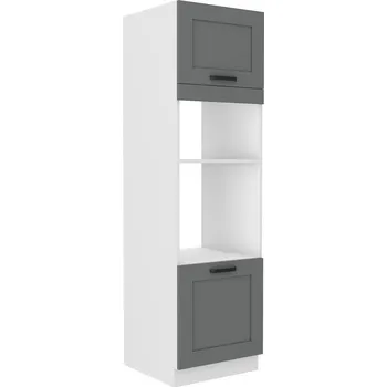 Kuchyňská linka Vysoká skříň na vestavnou troubu&nbsp;a mikrovlnku LUNA bílá/dustgrey MDF 60 DPM-210 2F