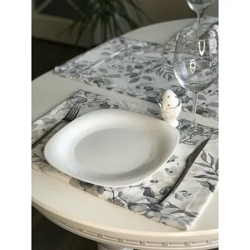 prostírání Prostírání na stůl VĚTVIČKA ŠEDÁ 30x45 CM