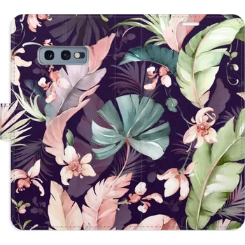 Pouzdro na mobilní telefon Flip pouzdro iSaprio - Samsung Galaxy S10e - Flower Pattern 08 - kapsičky na karty (Knížkový flip kryt, obal, pouzdro iSaprio na mobil Samsung Galaxy S10e - Flower Pattern 08 - 360° ochrana telefonu, přihrádka na karty a hotovost, funkce stojánku, pevná T