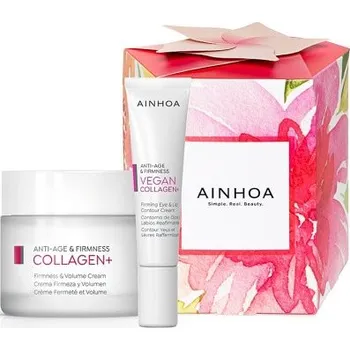 Kosmetická sada Ainhoa Vegan Collagen+ Firming Set - Krém pro pevnost a objem 50 ml + krém na oční okolí 15 ml Dárková sada