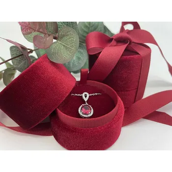 Dárková krabička Sametová krabička na šperky s mašlí