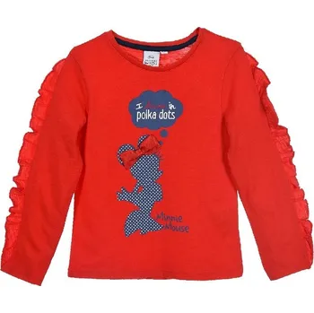 Minnie Mouse červené dívčí tričko s volánem Velikost: 104