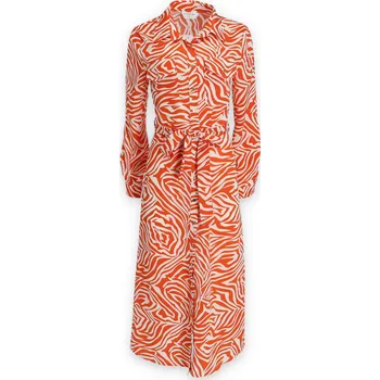 Dámské šaty Šaty košilové dlouhé Retro&Icone D248-22 barva: oranžová, velikost: M