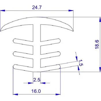Gumový těsnící profil pro fotovoltaické panely, mezera 8-12mm
