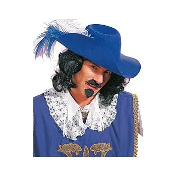 Karnevalový doplněk Knír mušketýr - černá